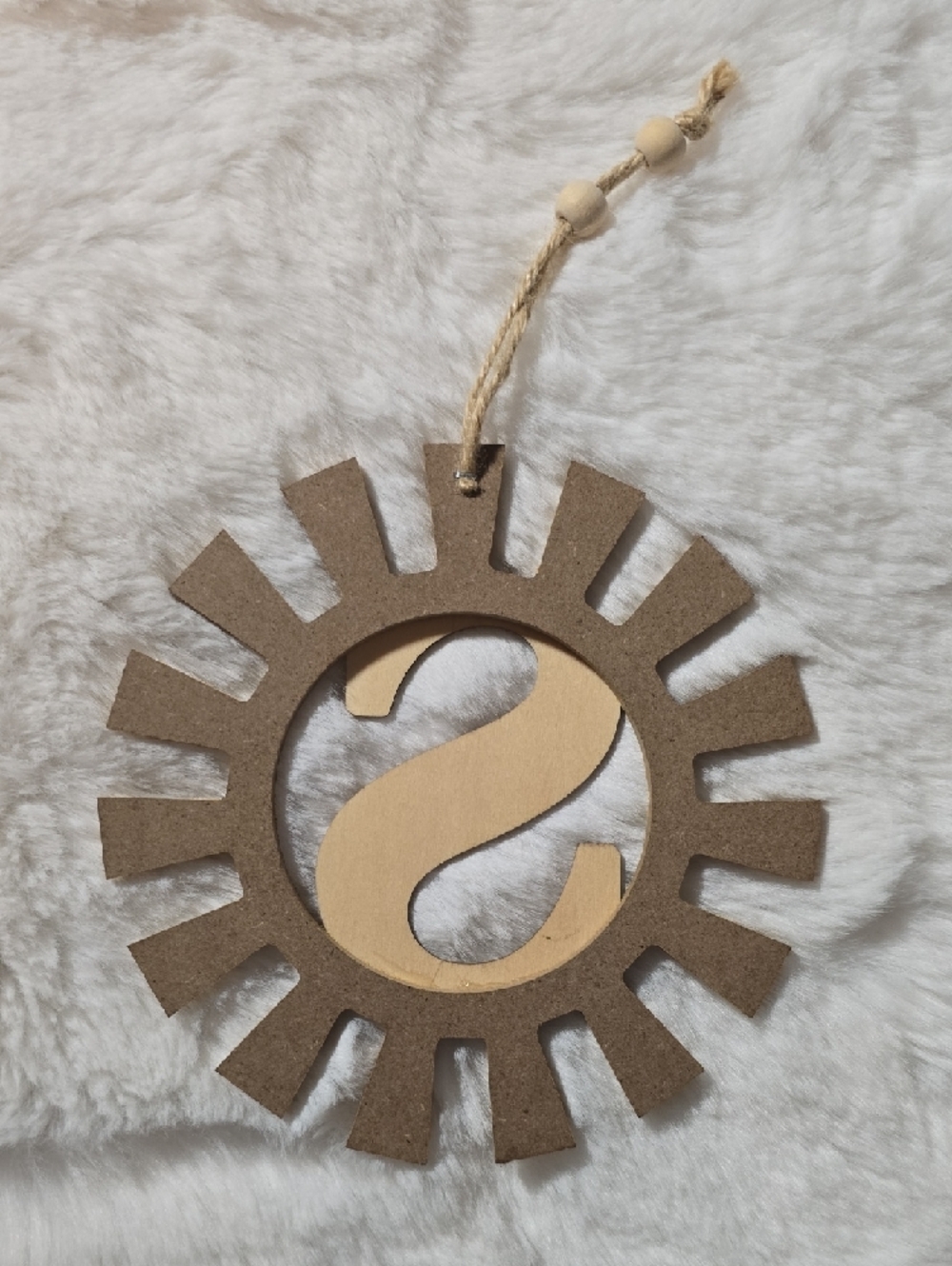 Gold Monogram Letter S Wall Hanging - Decorative Sunburst Initial - Picture 3 of 3
